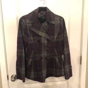 Guess Purple & Gray Plaid Jacket